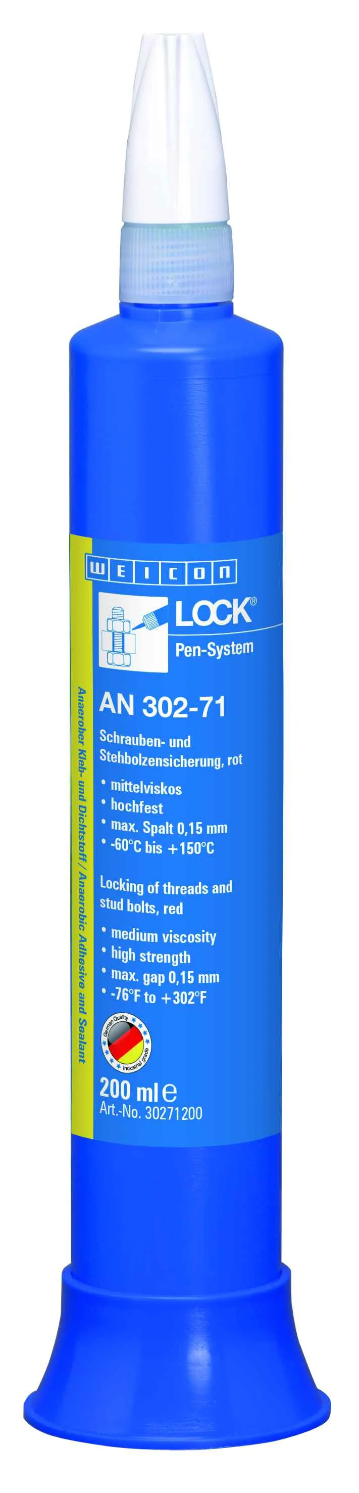 wcn30271200 - 10019980 WEICONLOCK AN 302-71 Фиксатор резьбы и распорных болтов (200 мл) высокая сила фиксации, средней вязк