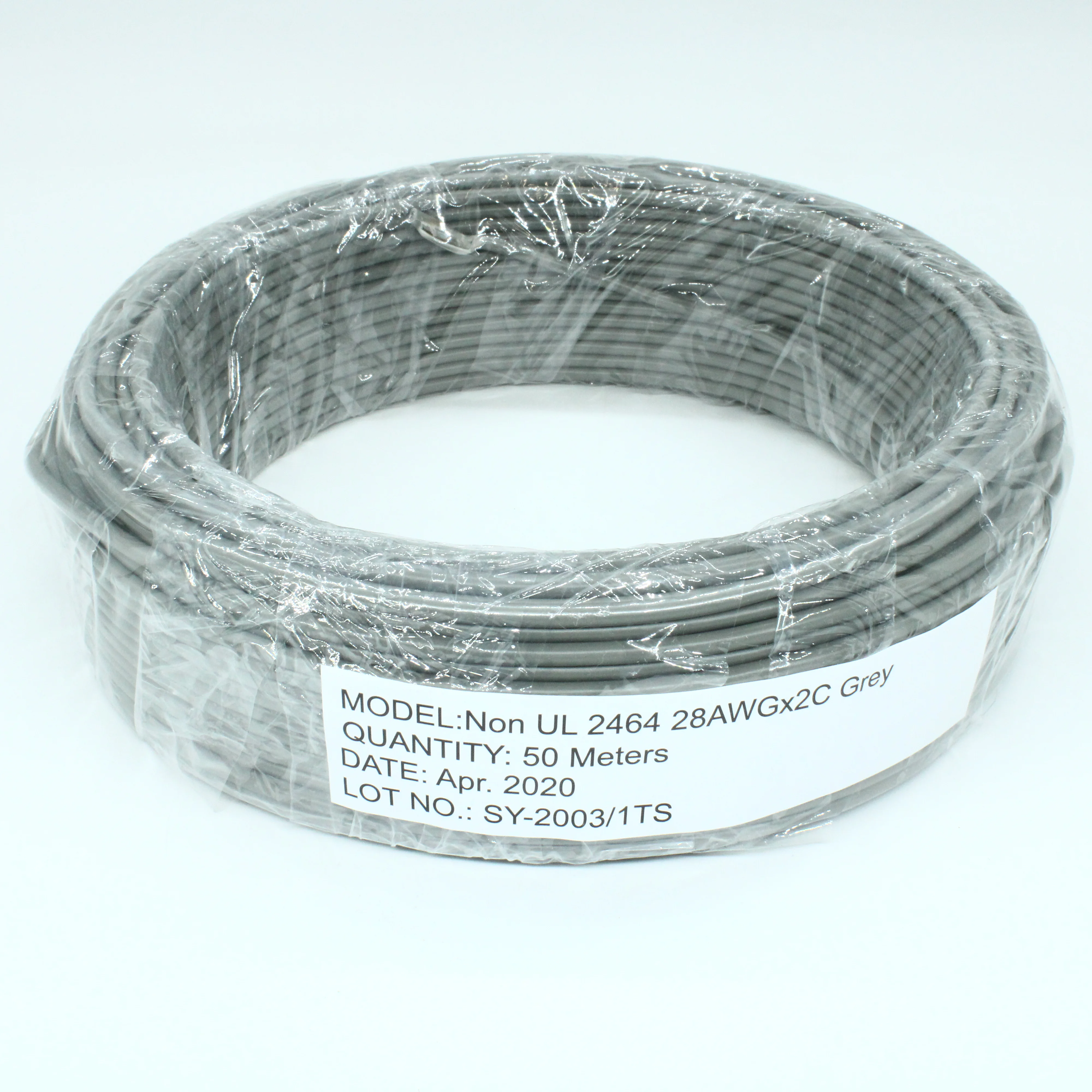 CCC-2G - Кабель коммуникационный  2 провода, бухта 50м, экранированный, 28AWG,серый, цена за 1м.