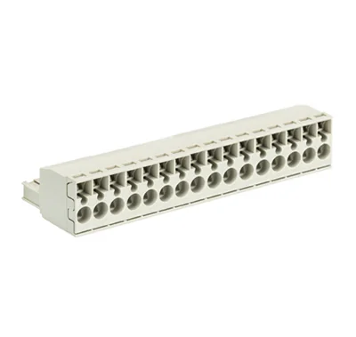 Розетка Wiecon 8113 BFK / 16 TOP - Розеточный разъем, угловой, на кабель, шаг 5 мм, 16 полюсов, номинальное сечение: 2,5 мм кв., пружинная фиксация провода, 400V, 12А, с маркировкой, цвет: серый, серия 8113 BFK
