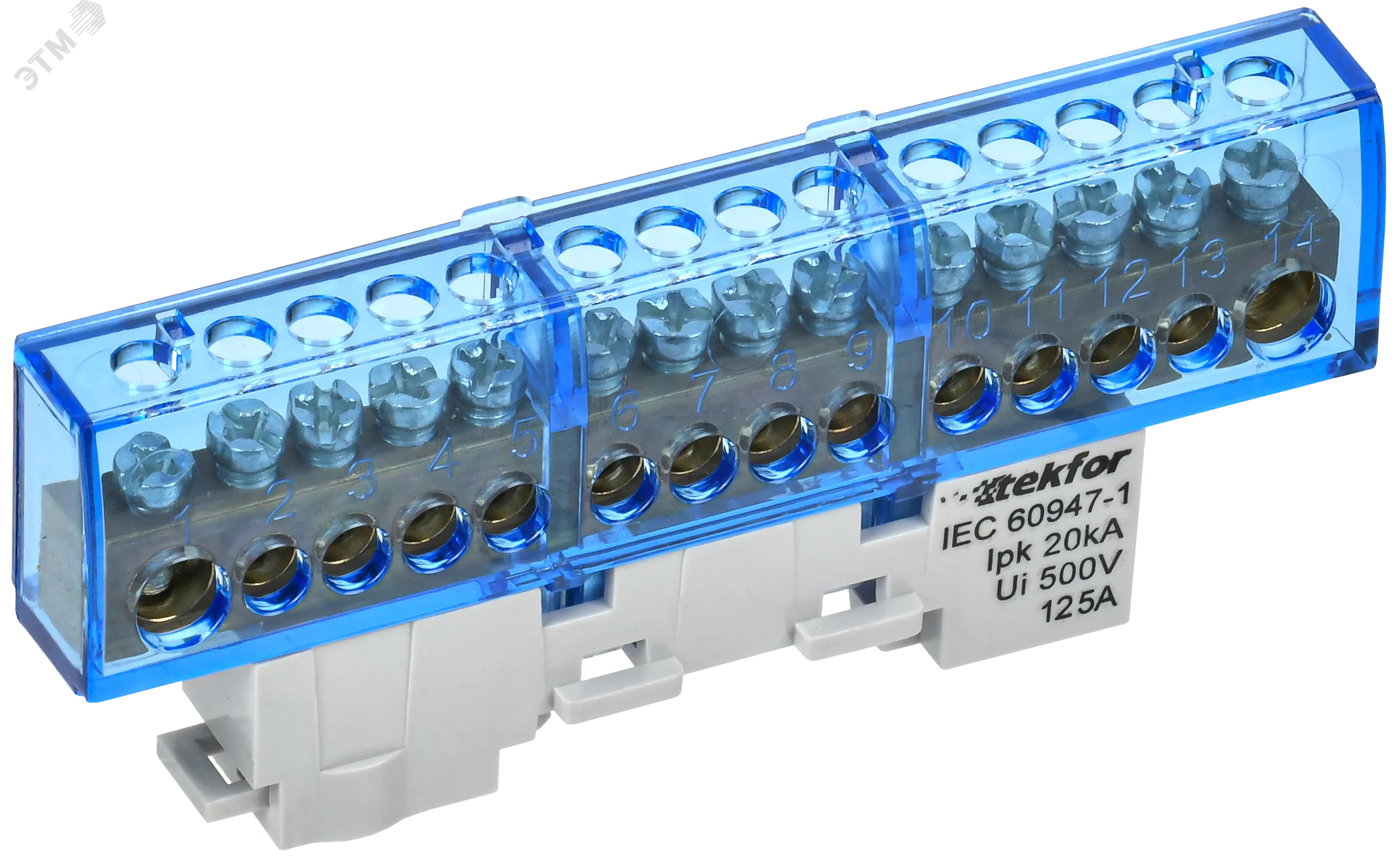 TEKFOR Шина N ноль изолированная на универсальном держателе 8х12-14-С IEK TF-NN20-14-KL-K07