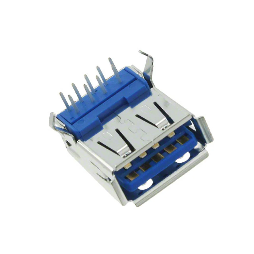 1932258-1 - Разъем USB тип A, USB 3.0, розетка, 9 вывод(-ов), Монтаж в Сквозное Отверстие, Прямой Угол