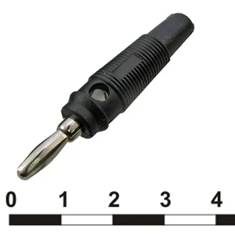 10-0074 BLACK - Штекер 10-0074 черный, винтовое крепление