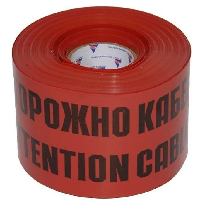 Лента сигнальная ЛСЭ-150мм "Осторожно кабель" красн./черн. (рул.100м) 8272