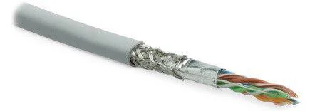 Кабель витая пара SF/UTP кат.5E 4 пары 24 AWG ОЖ solid экран-фольга + медн. оплетка LSZH -20град.C-+75град.C SFUTP4-C5E-S24-IN-LSZH-GY-305 сер. (уп.305м) 246264