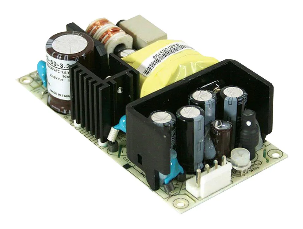 RPS-60-3.3 - AC-DC med, 33Вт, вход 90…264V AC, 47…63Гц /127…370В DC, выход 3.3В/10A, рег. вых -5…+10%Uном, изоляция 4000V AC, открытая плата 101,8х50,8х28мм, -20…+70°С