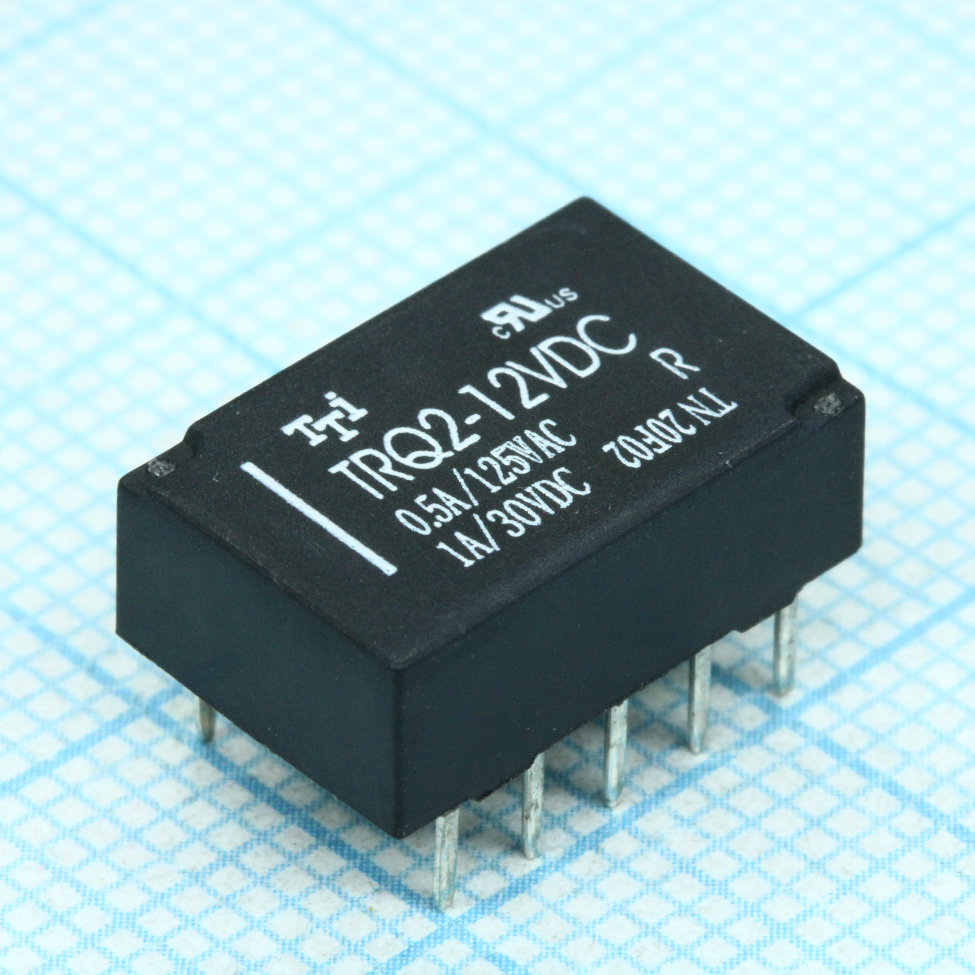 TRQ2-12VDC-R - Катушка: 12 В 0,14 Вт 1028 Ом Контакты: 2 переключающих 1 А 125 В перем. Материал: Ag сплав Габариты 14х9х5,4 мм