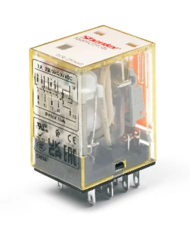 Реле RKM4CO524L - Миниатюрные реле общего назначения, 4 группы переключающих контактов, 24VAC, 3A, светодиодная индикация, для колодок серий: SYF14A-E, SYF14A
