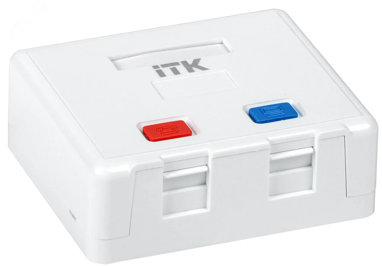 Корпус настенной розетки для 2 модулей Keystone Jack CS2-022