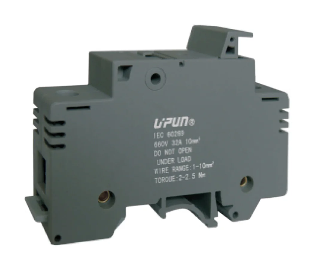 Барьерная клемма UTD-32RDX24 - Предохранительная барьерная клемма, 10X38, с LED 24V, тип фиксации провода: винтовой, номинальное сечение: 10 мм кв., до 32A, 1000V, ширина: 17,5 мм, цвет: черный, тип монтажа: DIN 35
