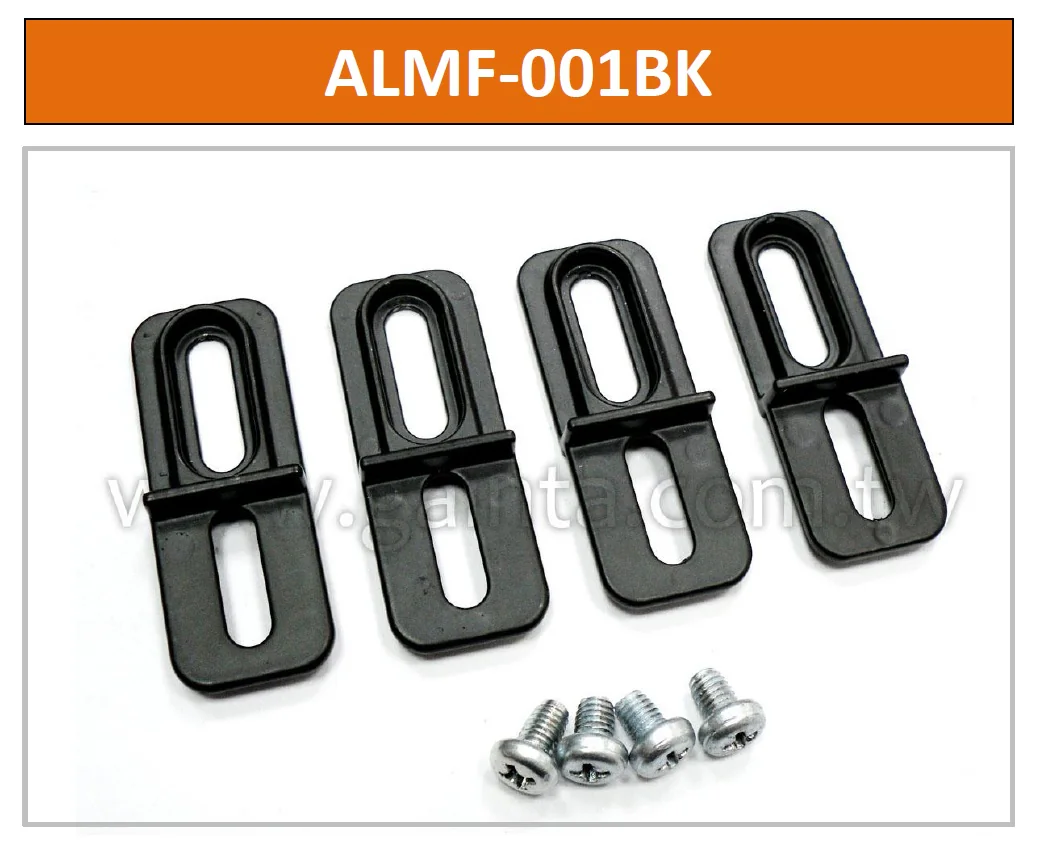 ALMF-001BK - Комплект монтажных кронштейнов 4 шт и винтов М5х10мм для корпусов серии HQ0xx и G1xx, алюминиевый сплав ADC-12, черный