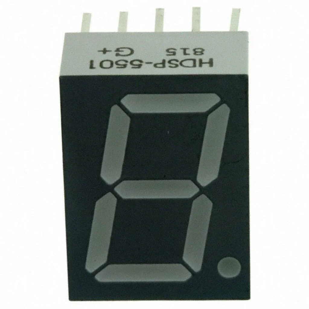 HDSP-5501 - Индикатор светодиодный 7-сегментный 14.2мм общий анод высокоэффективный красный десятичная точка справа