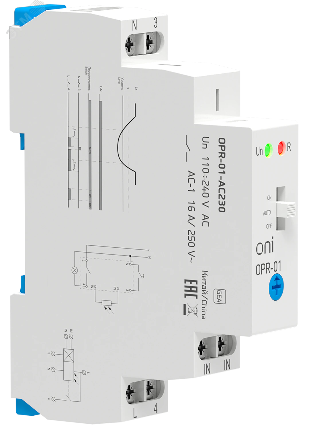 Фотореле OPR-01 1 конт. 230В АС с вынос.дат. ONI OPR-01-AC230