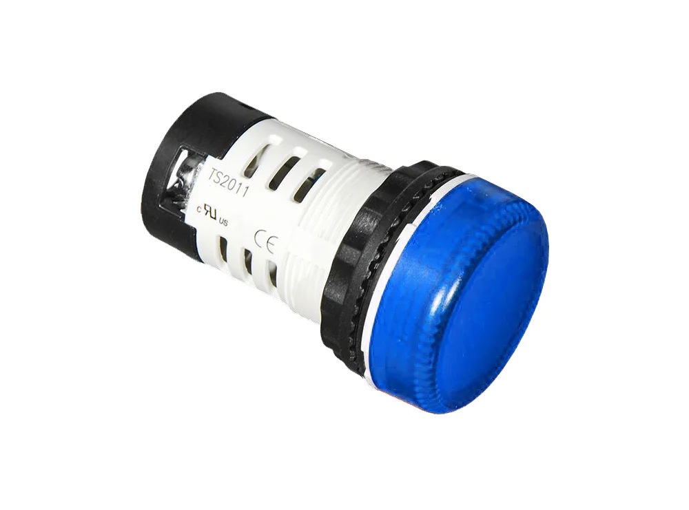 Индикатор (синий) TS2011-3AC40 - Индикатор, тип F1, LED AC/DC 24V, пластиковое переднее кольцо, диаметр головки кнопки 29,5 мм, диаметр посадочного отверстия: 22 мм, цвет: синий