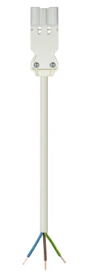 GESIS GST18i3K1-S 15 80WS - Кабельная сборка, оконеченная вилочным разъемом GST18i3, и свободным концом, 3 полюса, длина кабеля: 8 метров, сечение жил кабеля: 3х1,5 мм.кв., номинальное напряжение: 250V, номинальный ток: 16А, цвет разъема: белый, цвет кабе