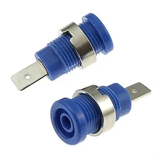 Z017 4MM BLUE - Гнездо Z017 4 мм синий, на панель под пайку