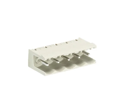 Вилка Wiecon 8113 S / 5 W OB GR OF - Вилочный разъем, горизонтальный, без боковых стенок, на плату, шаг 5 мм, 5 полюсов, фиксация на плате пайкой, 400V, 12А, без маркировки, цвет: серый, серия 8113 S WOF