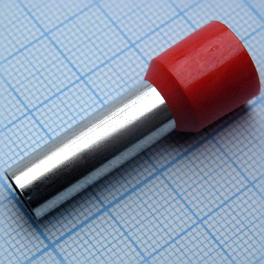 HE 35-25  Red - наконечник кабельный торцевой трубчатый с изоляцией, L=39/25мм, сеч. пров. 35мм2