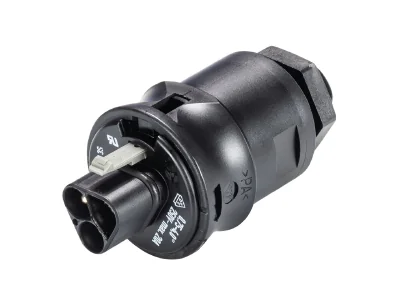 Разъем RST20I3F S2  M03V  SW - Вилочный разъем в панель, М16, IP68(69k), 3 полюса, пружинная фиксация провода, номинальные характеристики: 250V+РЕ, 20A, цвет: черный, серия RST Classic
