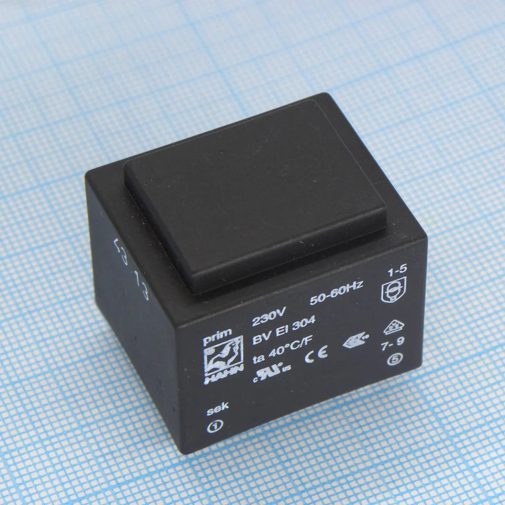 BV EI 304 2843 - Трансформатор питания 2.1ВА  230В 21В/100мА ta 70 C/F (EI 30/15.5)27.0мм