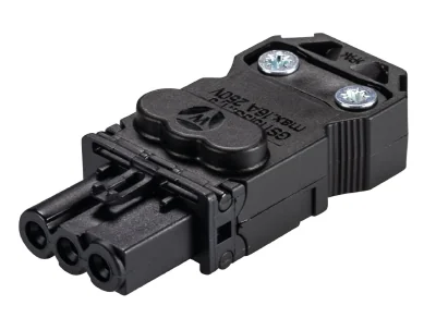 Разъем GST15I3S B1 ZR1W SW - Розеточный разъем на кабель диам. 5,5 - 9 мм, 3 полюса, винтовая фиксация, номинальное напряжение: 250V, номинальный ток: 16A, цвет: черный, серия gesis GST15i3