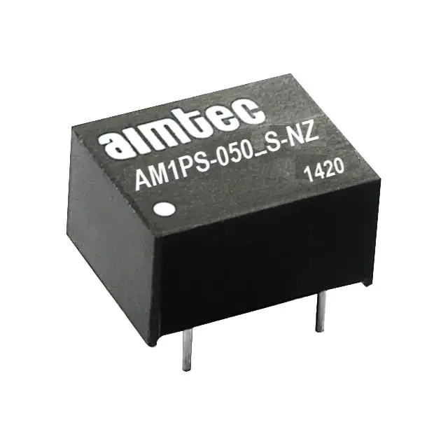 AM1PS-0503SH30JZ - DC/DC, 1Вт, вход 4.5…5.5В, выход 3.3В/0.03…0.303А, изоляция 3000В DC, КПД 74%, максимальная емкостная нагрузка не более 2400мкФ, SIP8, 12.7x10.16x8.2мм, -40…105°C, пластик
