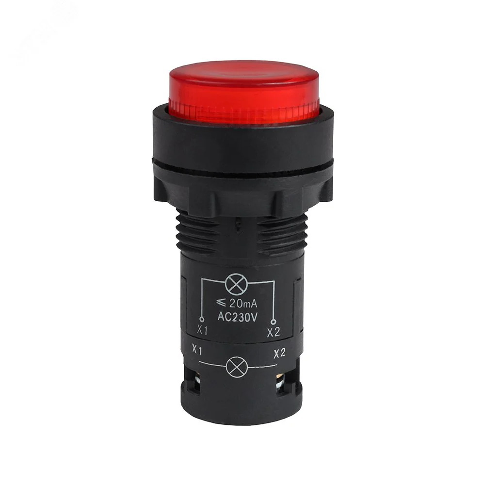Кнопка с подсветкой OptiSignal Compact D22 C7-PL-M401 красная 1НЗ 230 В AC XB7NW34M2 362096