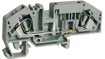 Предохранительная клемма UJ5-6CW/RDX12-I - Предохранительная клемма, флажковый предохранитель, с LED 12V, вариант 1, тип фиксации провода: пружинный, номинальное сечение: 6 мм кв., до 30A, 400V, ширина: 8 мм, цвет: серый, тип монтажа: DIN 35
