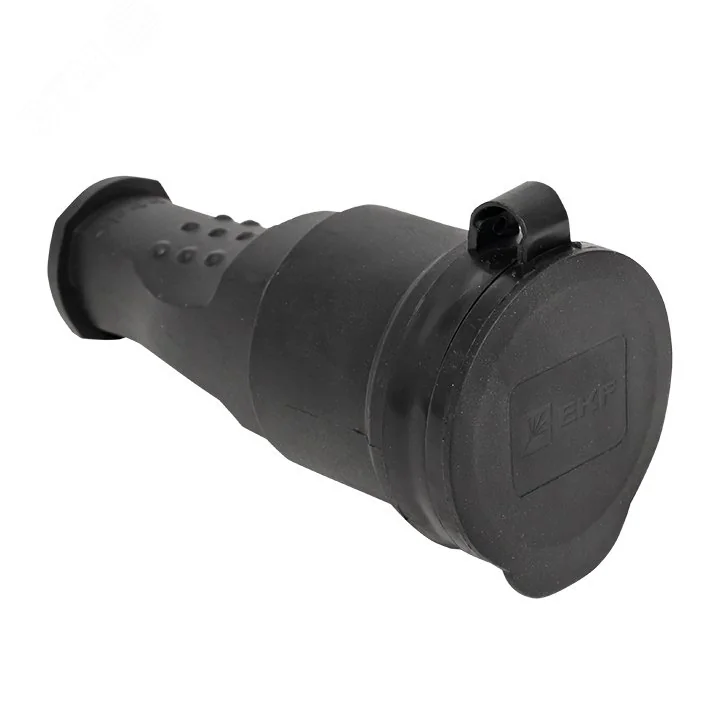 Розетка переносная 16А IP44 230В 2P+PE с защ. крышкой каучук Basic RPS-012-16-230-44