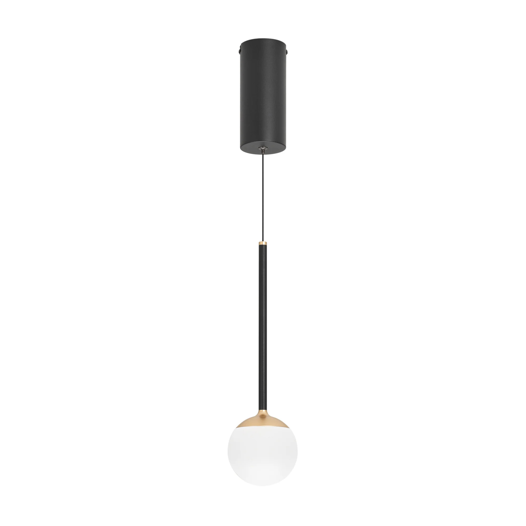 Светильник SP-BEADS-HANG-T-R100-8W Day4000 (BK-GD, 180 deg, 230V) 036507 - Подвесной светильник. Мощность 8 Вт, св. поток 620 лм, 80 лм/Вт, дневной 4000 K, CRI>90, угол 180°, напряжение питания 230 В. Черно-золотой круглый корпус из алюминия и стали, расс