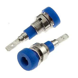 Z007 2MM PANEL JACK BLUE - Гнездо Z007 2 мм на панель jack синий, на панель под пайку