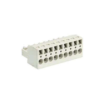 Розетка Wiecon 8513 BFK/ 9 TOP - Розеточный разъем, прямой, на кабель, шаг 3,5 мм, 9 полюсов, номинальное сечение: 1,5 мм кв., пружинная фиксация провода, 250V, 8А, с маркировкой, цвет: серый, серия 8513 BFK