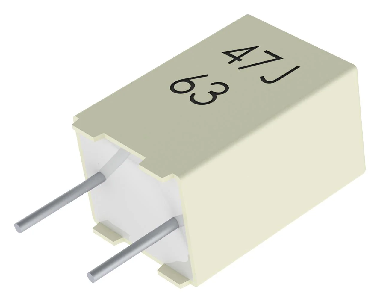R82DC3100AA50K - Конденсатор металлоплёночный полиэтилентерефталатный 0.1мкФ 63В ±10% (7.2х2.5х6.5мм) шаг выводов 5мм 105°С автомобильного применения россыпь