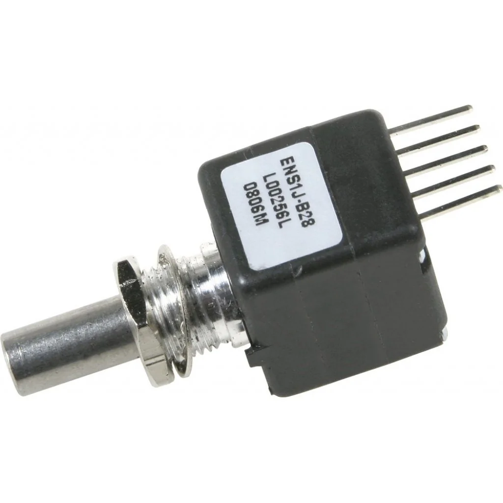 ENS1J-B28-L00256L - Optical Encoder Rotary Incremental Plain 0.1oz.in Straight Digital Square Wave Bracket Mount PC Pins