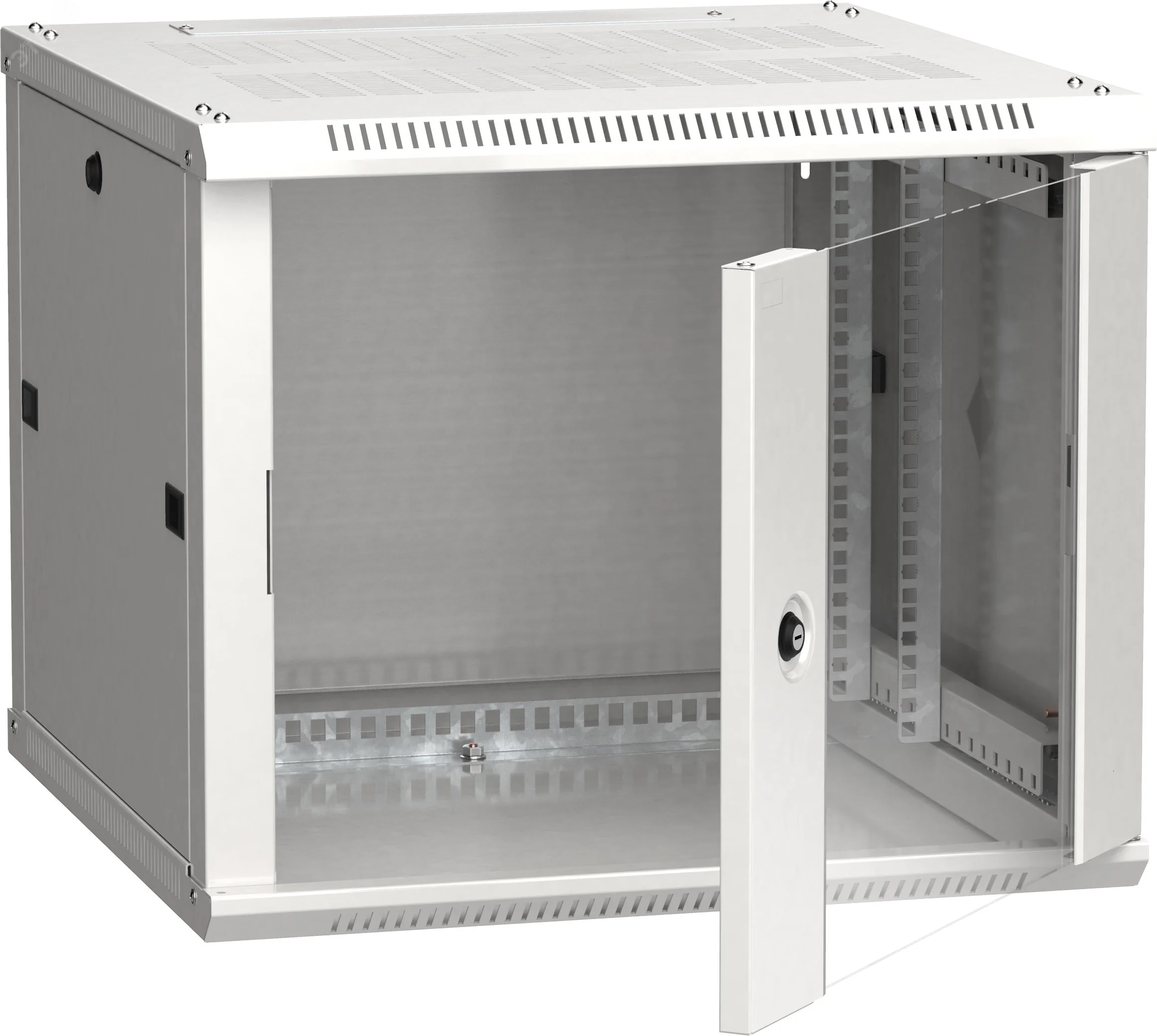 Шкаф настенный 19" LINEA W 6U 600x600мм стеклянная дверь RAL7035 LWR3-06U66-GF