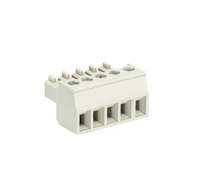 Розетка Wiecon 8513 B / 5 - Розеточный разъем, угловой, на кабель, шаг 3,5 мм, 5 полюсов, номинальное сечение: 1,5 мм кв., винтовая фиксация провода, 250V, 8А, с маркировкой, цвет: серый, серия 8513 B