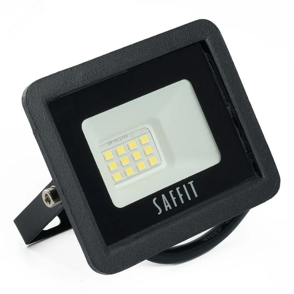 Прожектор светодиодный ДО-10w 6400К 900Лм IP65 черный 55067