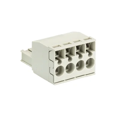 Розетка Wiecon 8213 BFK /4 TOP K - Розеточный разъем, угловой, на кабель, шаг 5,08 мм, 4 полюса, номинальное сечение: 2,5 мм кв., пружинная фиксация провода, 400V, 12А, с маркировкой, цвет: серый, серия 8213 BFK