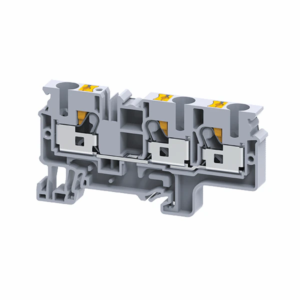 Клемма с 3-мя контактами push-in 10 кв.мм OptiClip СP-10-TRIPLET-I-серый 331852
