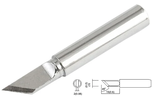 QSS960-T-K - Жало паяльное, резец под 45° 5.0мм, для станций Quick 236/969/967/375A+/375B+/3104