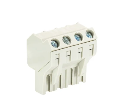 Розетка Wiecon 8213 B / 4 S OB - Розеточный разъем, угол 45 градусов, на кабель, шаг 5,08 мм, 4 полюса, номинальное сечение: 2,5 мм кв., винтовая фиксация провода, 400V, 12А, без маркировки, цвет: серый, серия 8213 B S