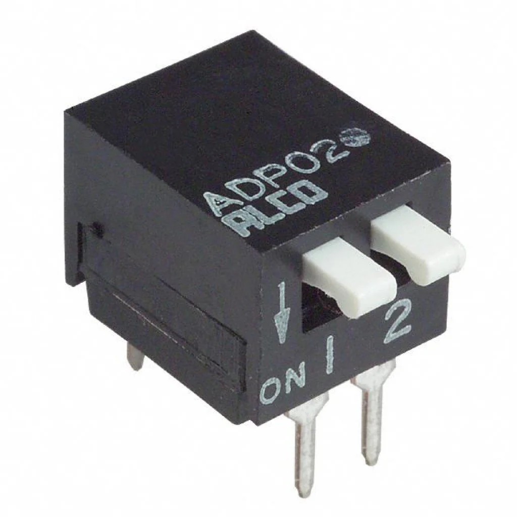 1571999-1 - Переключатель DIP 2 группы 0.1А 24В шаг 2.54mm