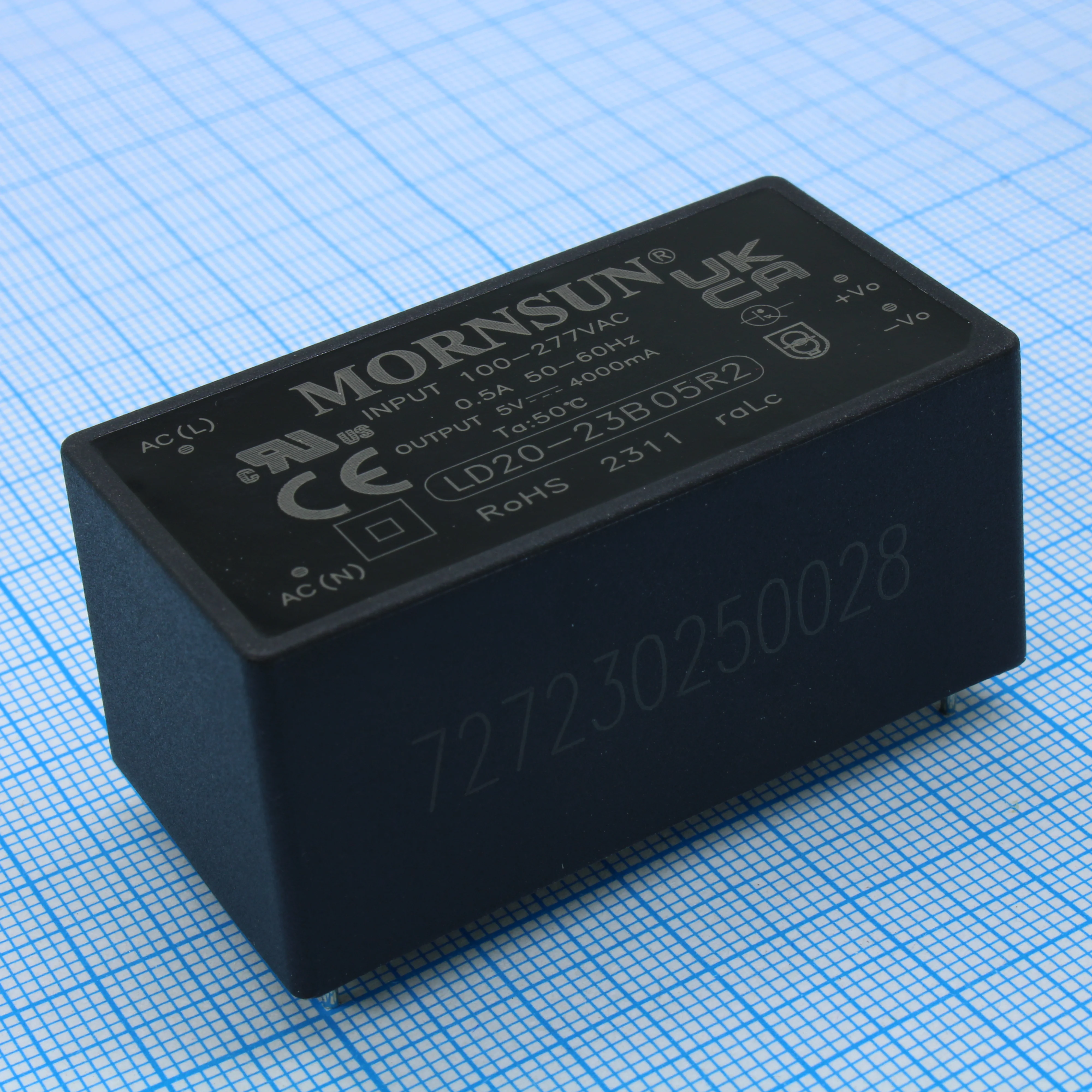 LD20-23B05R2 - Преобразователь AC-DC на печатную плату 20Вт выход 5В/4A, вход 85…305V AC, 47…440Гц -40…+85°С изоляция 4200В