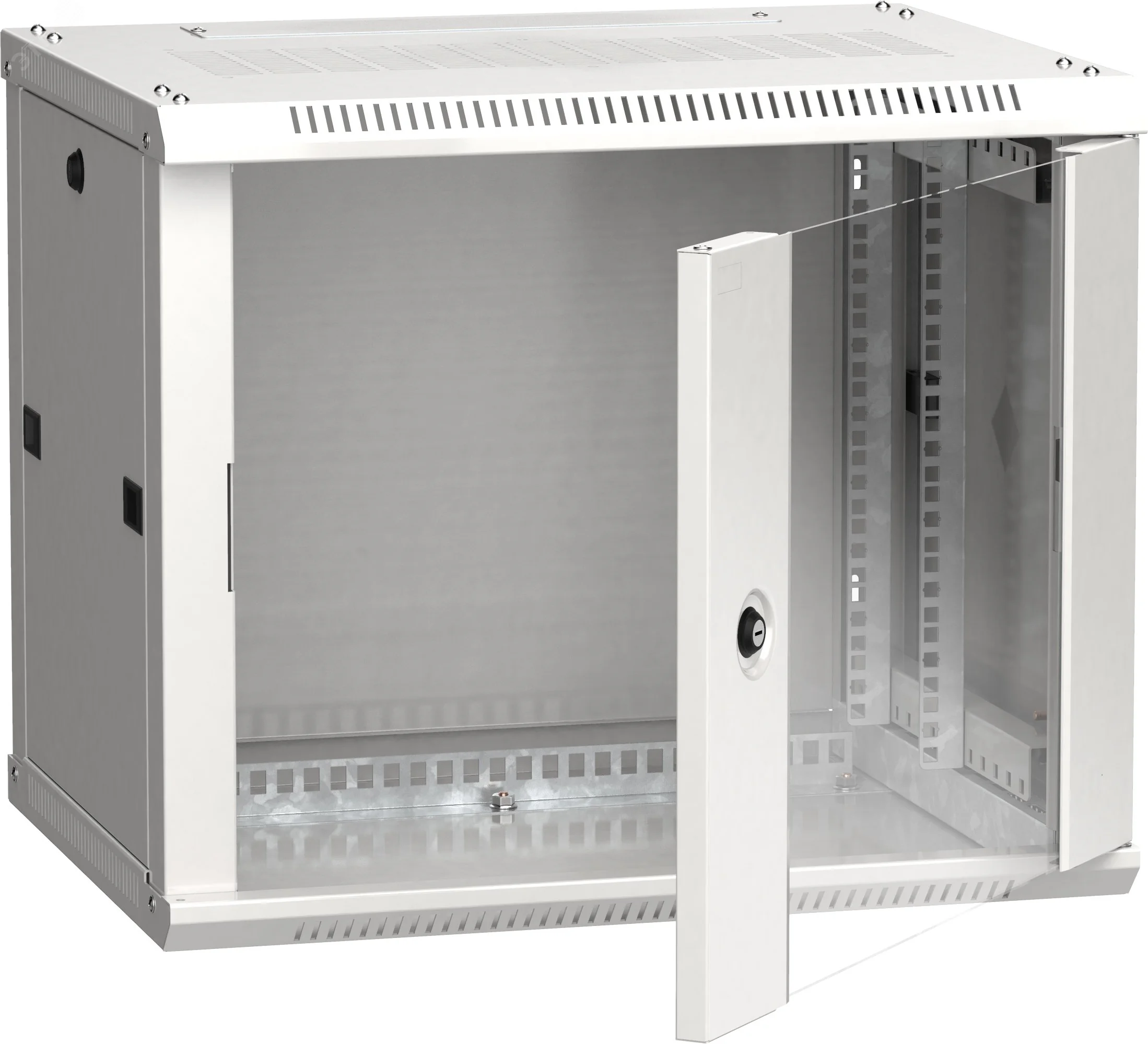 Шкаф настенный 19" LINEA W 6U 600x450мм стеклянная дверь RAL7035 LWR3-06U64-GF