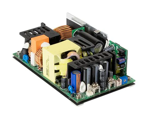 RPS-500-24 - AC-DC med, 499.2Вт (321.6 Вт без обдува), вход 80…264V AC, 47…63Гц / 113…370V DC, выход 24В/20.8A, рег.вых 22.8…25.2В, изоляция 4000V AC, открытая плата 127x76.2x40мм, -30…+70°С