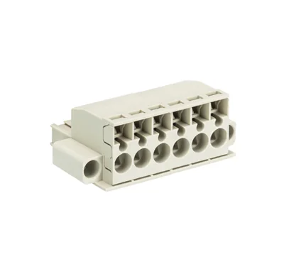 Розетка Wiecon 8113 BFK / 6 TOP K F OB - Розеточный разъем, угловой, на кабель, с монтажными фланцами, шаг 5 мм, 6 полюсов, номинальное сечение: 2,5 мм кв., пружинная фиксация провода, 400V, 12А, без маркировки, цвет: серый, серия 8113 BFK F