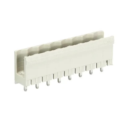 Вилка Wiecon 8213 S / 8 G OB GR OF - Вилочный разъем, вертикальный, без боковых стенок, на плату, шаг 5,08 мм, 8 полюсов, фиксация на плате пайкой, 400V, 12А, без маркировки, цвет: серый, серия 8213 S GOF