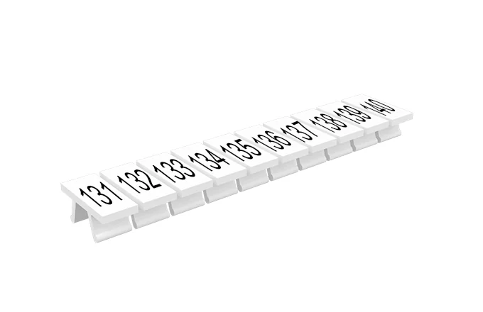 Маркировка 305801/131...140 - Маркировочные шильдики для клемм TU/TP/TC, сечением 2,5 мм кв., 10 шильдиков, нанесенные символы: 131...140, с горизонтальным, расположением, цвет белый
