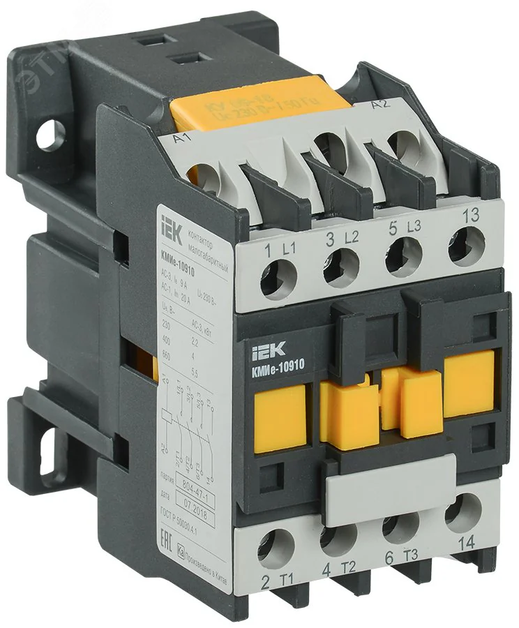 Контактор КМИе-10910 9А 110В/АС3 1НО KKME11-009-110-10