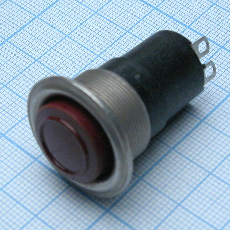 К-3-2   20мм (пластик) - 1 замыкание, 1 размыкание, красная кнопка